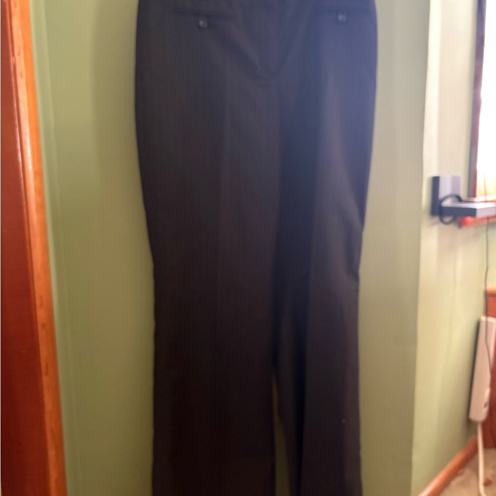 Ann Taylor Black Pinstripe Trousers